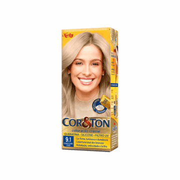 Coloração Permanente Cor&Ton 9.1 Louro Claro Cinza