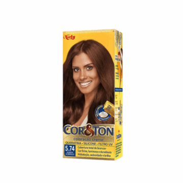 Coloração Permanente Cor&Ton 5.74 Marrom Acobreado