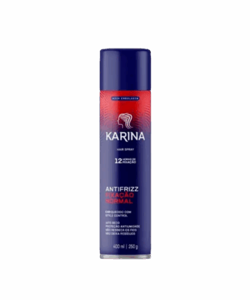 Spray Fixador Karina 12H AntiFrizz Fixação Normal 400ml - Imagem 1