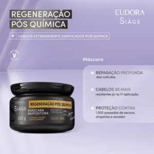 Máscara Eudora Siàge Regeneração Pós Química 250g - Imagem 3