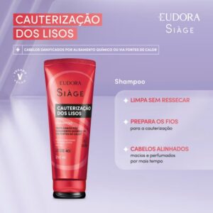 Shampoo Eudora Siàge Cauterização dos Lisos 250ml - Imagem 2