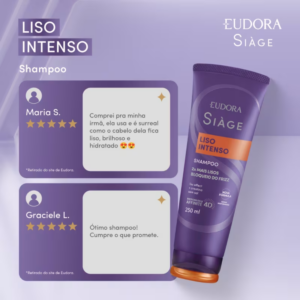Shampoo Eudora Siàge Liso Intenso 250ml - Imagem 3