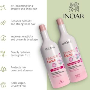 Kit Inoar Glycolic Force Shampoo 1L+ Condicionador 800ml - Imagem 2