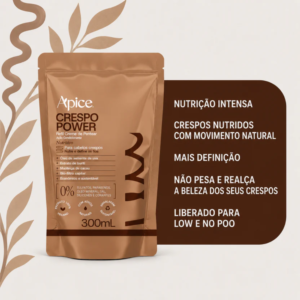 Refil Creme Pentear Ápice Crespo Power Vegano No Poo 300ml - Imagem 3
