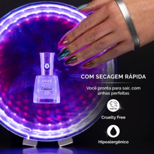 Top Coat Fixador Risqué Diamond Gel Cybercolors 9,5 mL - Imagem 3