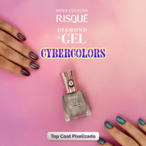 Top Coat Fixador Risqué Diamond Gel Cybercolors 9,5 mL - Imagem 5