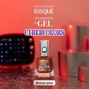 Esmalte Risqué Diamond Cybercolors Bronze Metálico 9,5 mL - Imagem 3