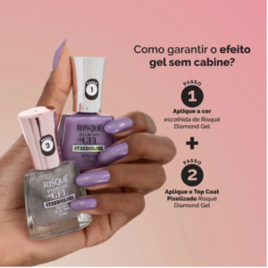 Esmalte Risqué Diamond Gel Cybercolors Euforia Lilás 9,5 mL - Imagem 3