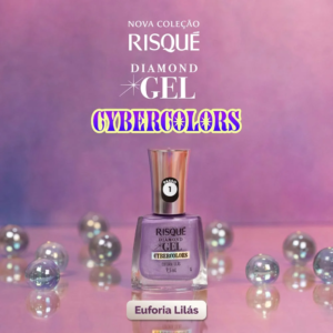 Esmalte Risqué Diamond Gel Cybercolors Euforia Lilás 9,5 mL - Imagem 5